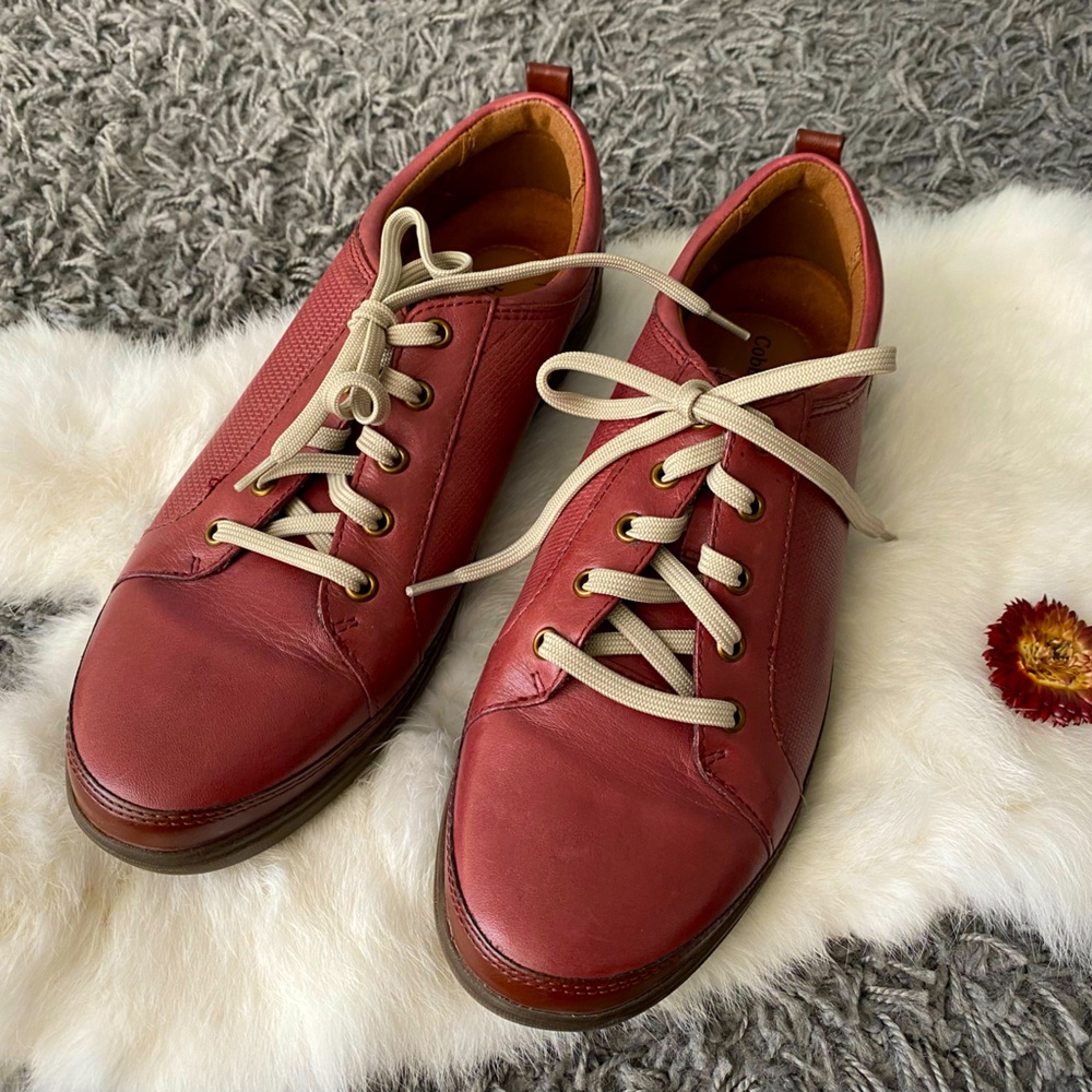 Cobb Hill Red Leather Women's Sneakers
